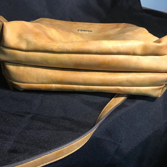 PinkStix Faux Leather Tan Crossbody Bag Purse Chettah Print Lining - Picture 9 of 13